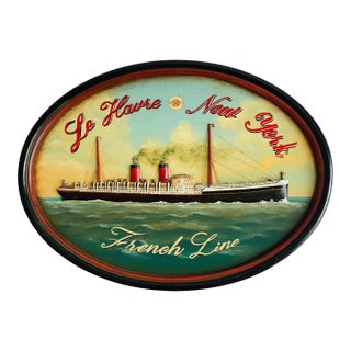 Antique American Shipping Basrelief Marine Painting For Sale