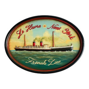 Antique American Shipping Basrelief Marine Painting