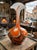 Vintage hand-blown opaline glass vase, dating back to the 1970s and made in Italy, height 34 cm, circumference 17 cm