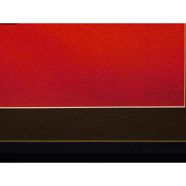Ruby Red Paul Maxwell "#515 Reflected Arch" Signed Framed Stencil Casting 3-D Print For Sale - Image 8 of 10