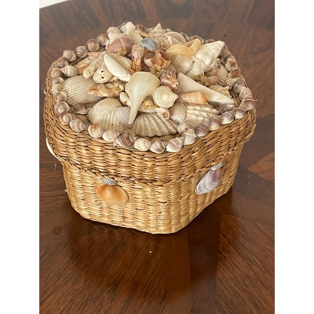 Coastal 1960s Sea Shell Encrusted Sailors Valentines Box For Sale - Image 3 of 5
