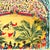 A colorful scene depicting a traditional Spanish bullfight, attending by a lively crowd and flanked by luscious palm fronds.