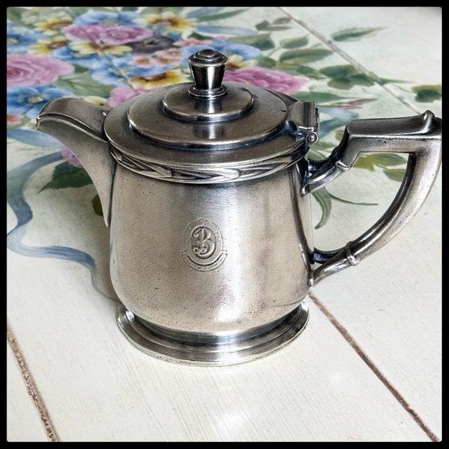 An authentic circa 1940s commercial-grade hotel silver individual tea or coffee server from the historic Dayton Biltmore...