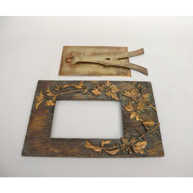 Brown Art Nouveau Bronze Picture Frame by M. Paris, 1890s For Sale - Image 8 of 18
