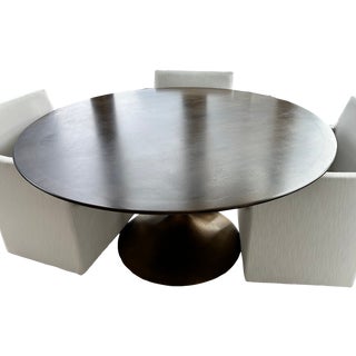 Restoration Hardware Aero Wood Round Dining Table For Sale