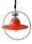 Mid-Century Modern Glossy Orange Pull Down Hanging Light, 1960s For Sale