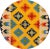 A beautiful hand-woven modern Kilim rug with a yellow field, an ivory frame, and multi-color accents in an all-over...