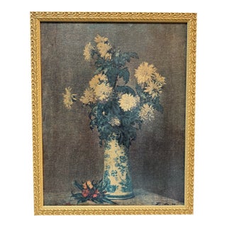 Henri Fantin-Latour " Yellow Chrysanthemums" Reproduction Painting, Framed For Sale