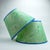 Contemporary Green Marbled Paper Lampshade with Cobalt Trim - 9” x 16” x 11” For Sale - Image 3 of 5