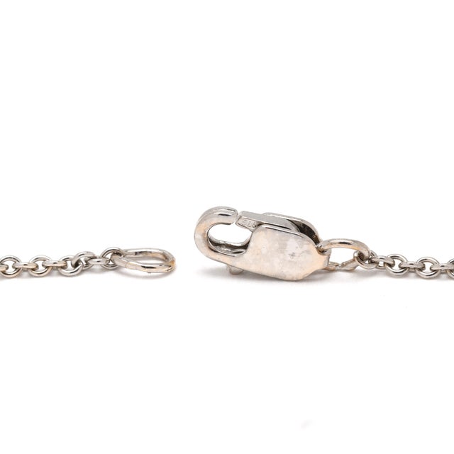 Round .40ctw Diamond Halo Pendant Necklace, 14k White Gold, Length 16.5 In For Sale - Image 4 of 4