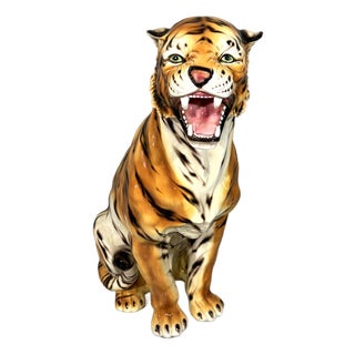 Large Ceramic Tiger, Italy, 1970s For Sale