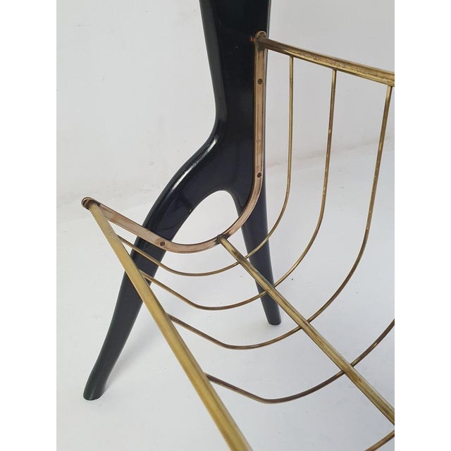 Black Mid-Century Side Table, 1950s For Sale - Image 8 of 10