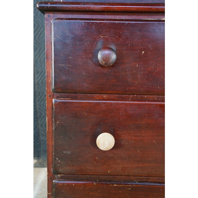 Mid Century Mahogany Stepback China Display Cabinet Hutch Bookcase 68" For Sale - Image 10 of 18