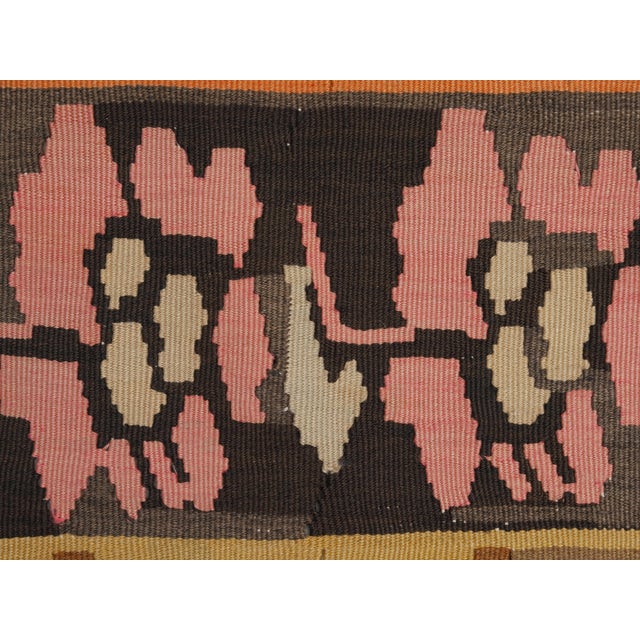 Textile 1970s Vintage Handmade Wool Cotton Yellow Area Rug For Sale - Image 7 of 11