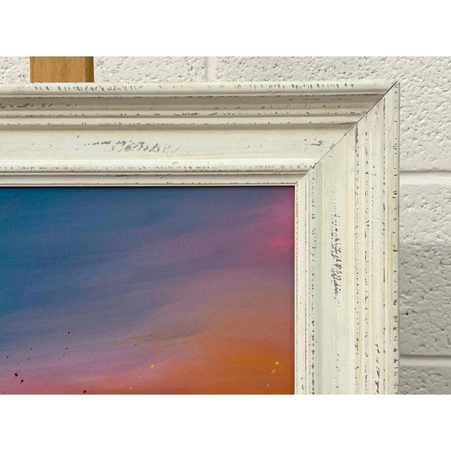 Multi Coloured Wild Flowers on Turquoise Pink Background by Contemporary Artist, 2023 For Sale - Image 9 of 12