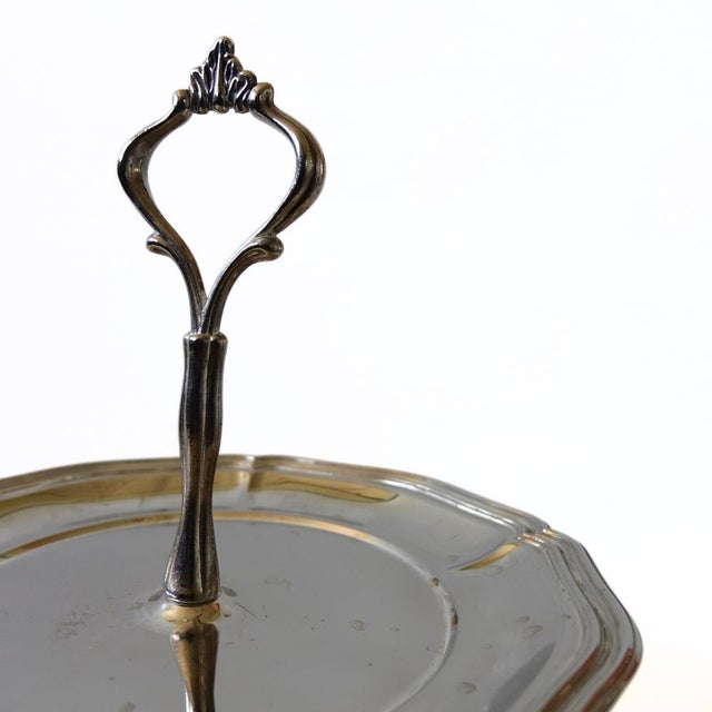 Vintage Silver Plated Two Storied Cake Plate, Sweden, 1900s For Sale - Image 4 of 7
