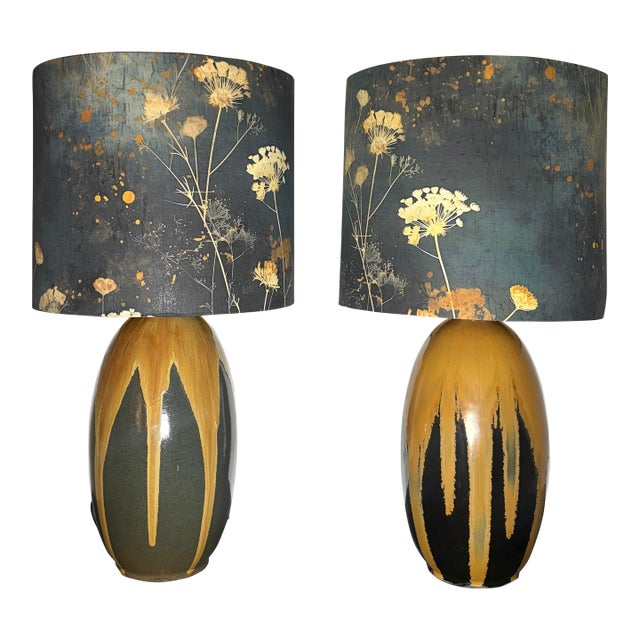 Modern Ceramic Table Lamps - a Pair For Sale