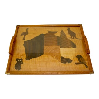 Vintage Australian Serving Tray With Kangaroo Serving Tray For Sale