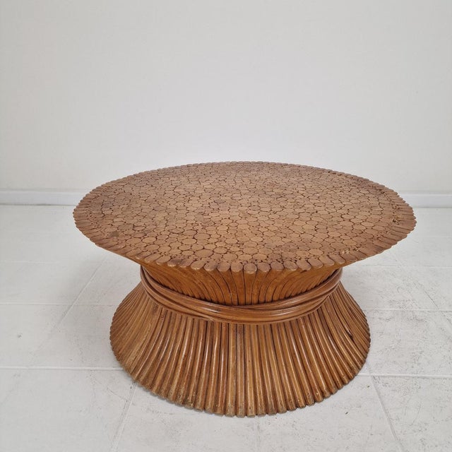 Sheaf of Wheat Bamboo Coffee Table attributed to McGuire, USA, 1970s For Sale - Image 15 of 18