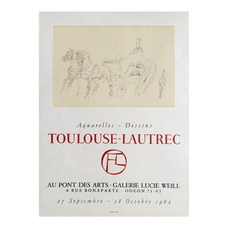 1962 Henri Toulouse-Lautrec Lucie Weill Gallery Lithograph Poster For Sale