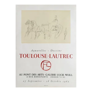 1962 Henri Toulouse-Lautrec Lucie Weill Gallery Lithograph Poster