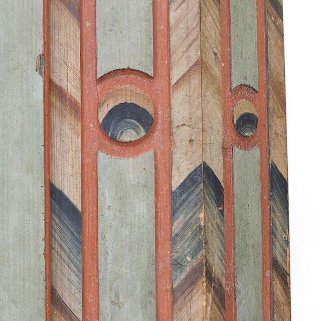 Folk Art Rustic Farmhouse Painted Bridal Cabinet, 1825 For Sale - Image 5 of 16