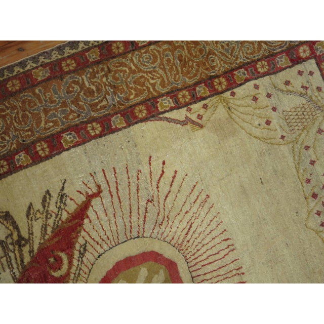 Campaign Early 21st Century Symbolic Turkish Sivas Carpet - 4'7" x 6'5" For Sale - Image 3 of 6