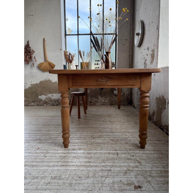 Cherrywood Farmhouse Table, 1950s For Sale - Image 16 of 18
