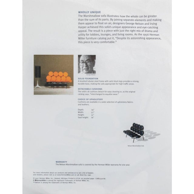 Black George Nelson for Herman Miller "Marshmallow" Sofa For Sale - Image 8 of 12