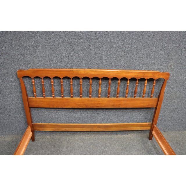 Wood Henkel-Harris Solid Cherry Queen Bed – Early American Style For Sale - Image 7 of 11