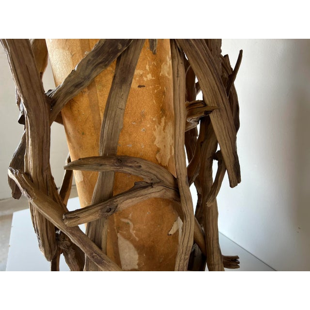 Brown Vintage Monumental Organic Driftwood Table Lamp For Sale - Image 8 of 13