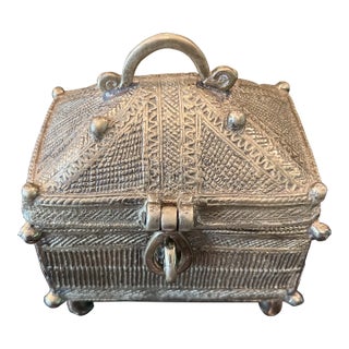 1940s Dokra Brass Trinket Box For Sale