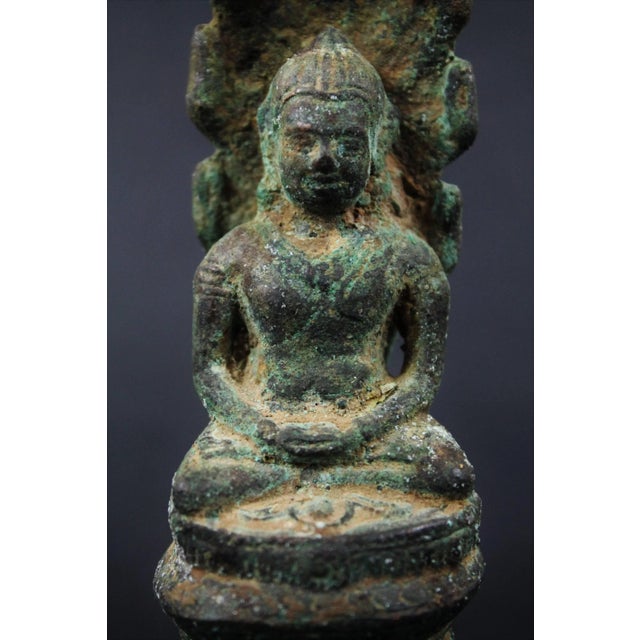 Angkor Period Khmer Artist, Buddha Naga Sculpture, 1200, Bronze For Sale - Image 3 of 11