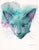 Steely Sweetheart by Chris Hong | Watercolour on paper of a blue-grey cat's face For Sale - Image 4 of 4