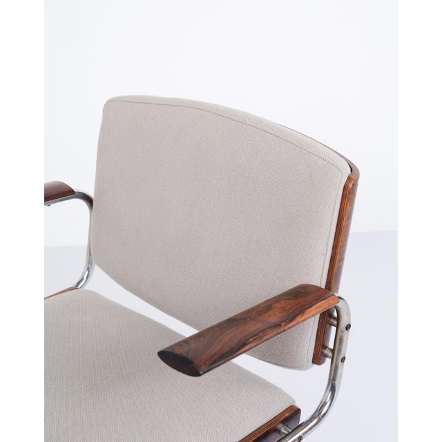 1960s Conference Chairs in Rosewood and Light Grey Fabric from Duba, 1960s, Set of 4 For Sale - Image 5 of 11