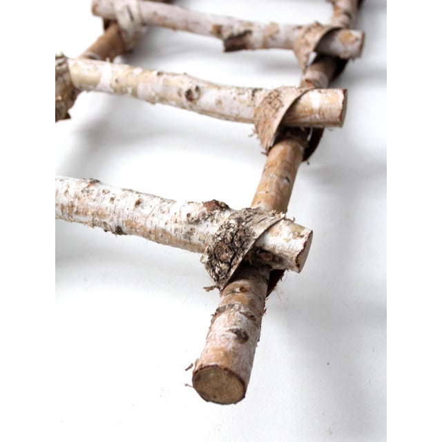 Vintage Rustic Birch Ladder For Sale - Image 9 of 12