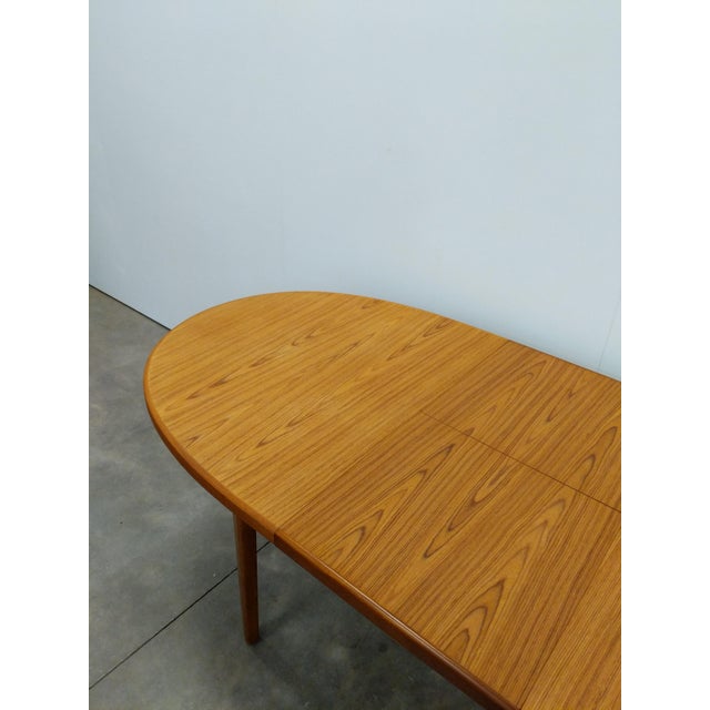 Vintage Mid Century Modern Teak Extendable Dining Table For Sale - Image 10 of 10