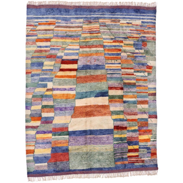 Beni Mrirt Moroccan Rug Inspired by Paul Klee's "Highways and Byways" - 10'04 X 12'11 For Sale - Image 9 of 9