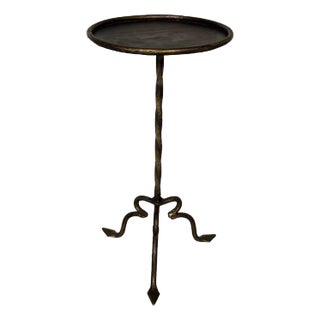 Gilt Iron Drinks Table on Arched Tripod Base For Sale