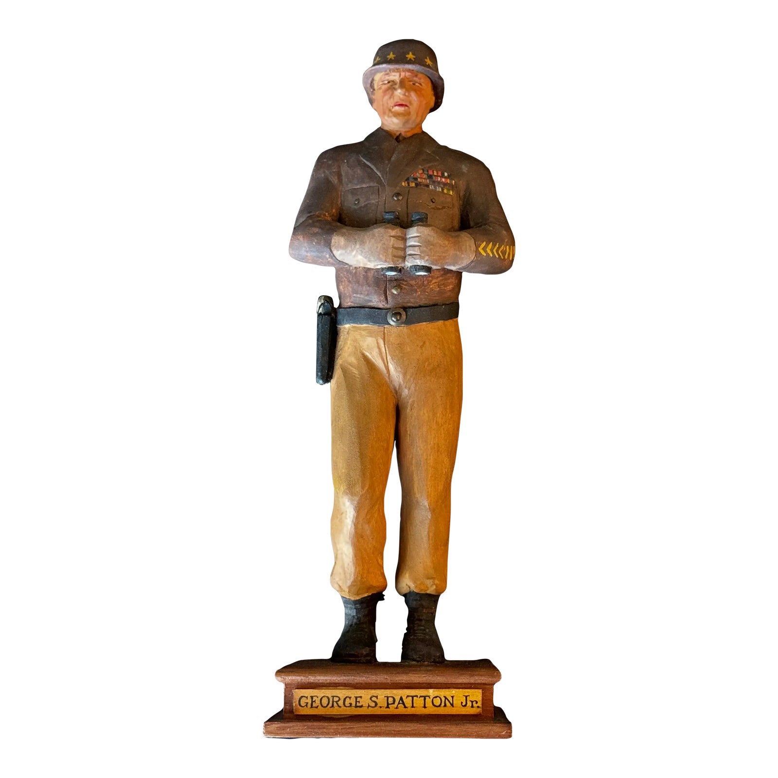 j.g. Wiggins Folk Art Carved Wood and Painted Figure of George S Patton ...