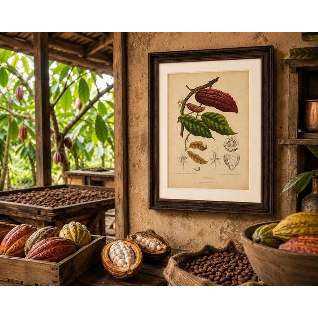 Paper Berthe Hoola van Nooten, Cacao Tree (Theobroma Cacao), 1880, Chromolithograph For Sale - Image 7 of 9