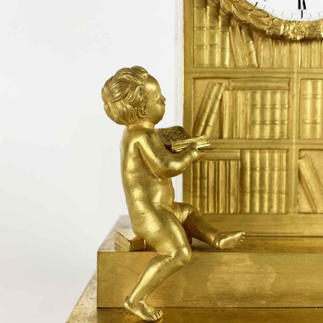 Antique Gilded Bronze Table Clock, 1800s For Sale - Image 4 of 15