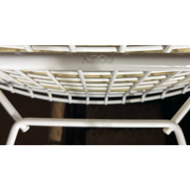 1980s Pair of Authentic Harry Bertoia for Knoll White Side Chairs , Signed For Sale - Image 10 of 12