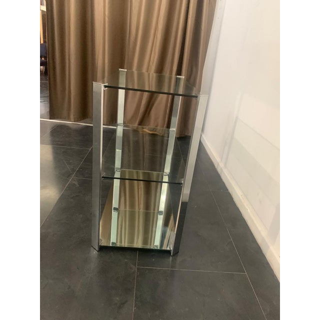 Small Glass, Mirror & Steel Showcase from Cidue, 1970s For Sale - Image 6 of 15