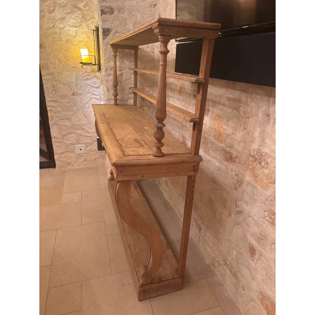 Beautiful antique baker's rack/buffet for displaying your favorite dishes or treasures! The wood grain on this piece is...