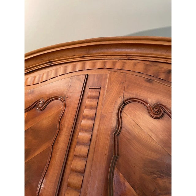 18th Century French Louis XV Cherry “Chevron” Armoire For Sale - Image 9 of 11
