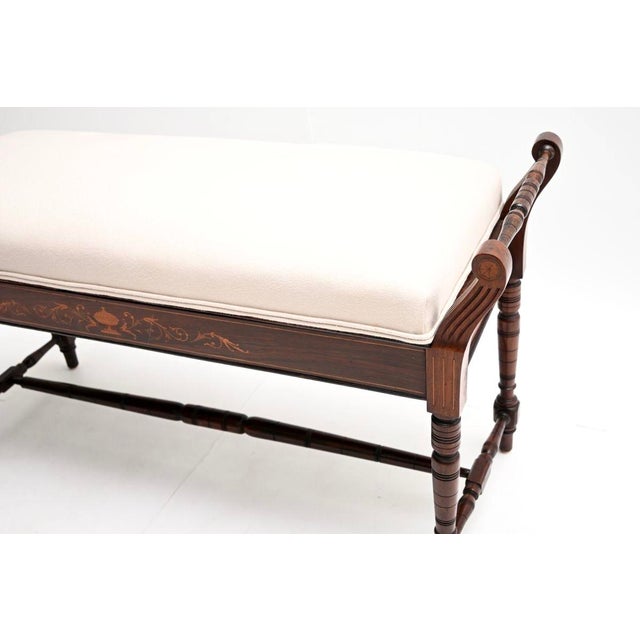 Antique English Victorian Bench, 1880s For Sale - Image 9 of 11