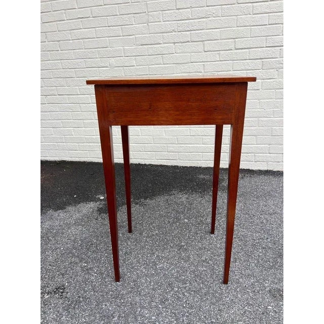 Late 20th Century Vintage Federal Style Solid Mahogany Side-Work Table With Tapered Legs For Sale In Washington DC - Image 6 of 10