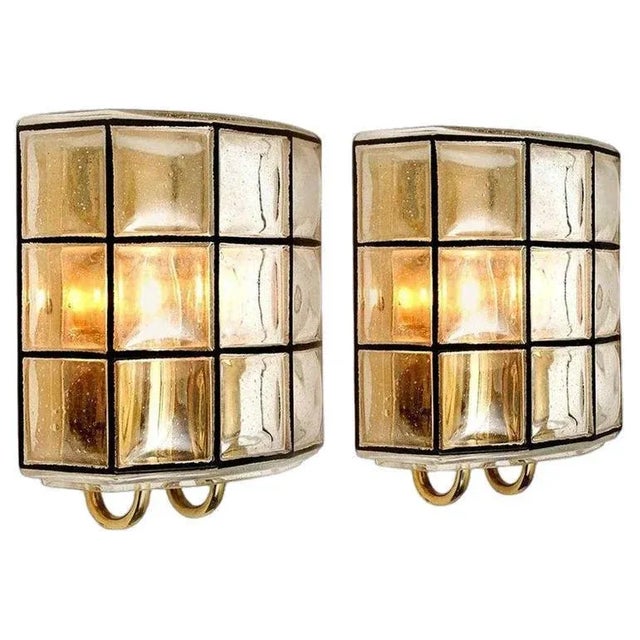 Iron and Bubble Glass Wall Lamps from Limburg, Germany, 1960s, Set of 2 For Sale - Image 11 of 13