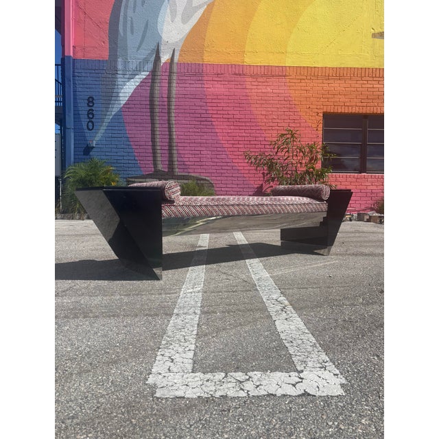 Art Deco 1990s Lee Weitzman Sculptural Postmodern Bench With Storage, Signed For Sale - Image 3 of 12